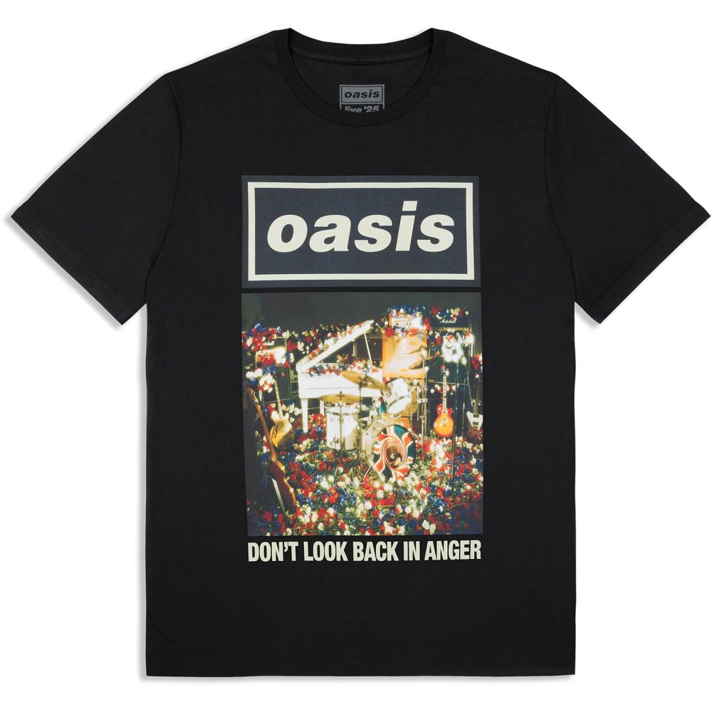 Oasis - Don't Look Back In Anger Single Cover Mens Tshirt - Black